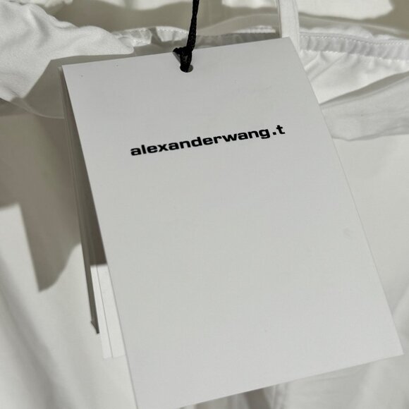 NWT Alexander Wang Ruched Bandeau Open Front Shirt in Bright White size 0 - Picture 5 of 9